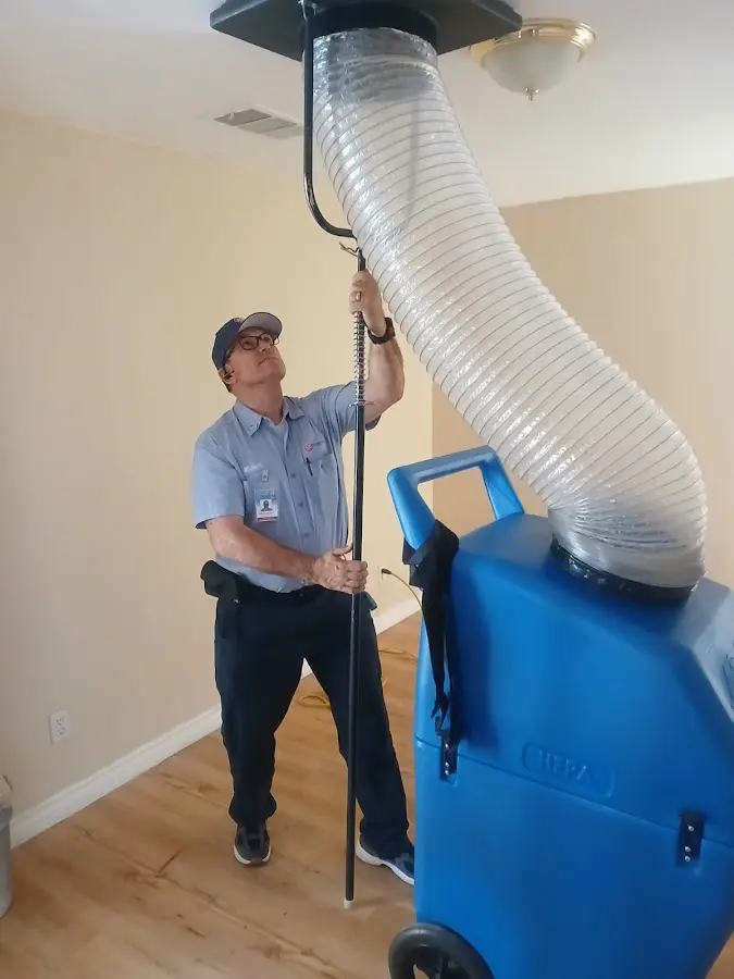 HVAC Installation technician using HEPA equipment in Cornelius